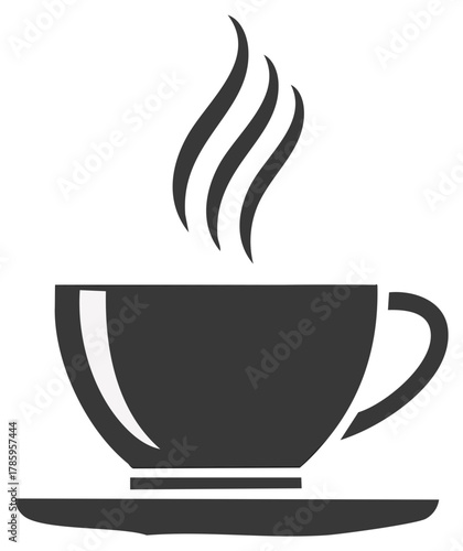 Steaming coffee cup and saucer illustration