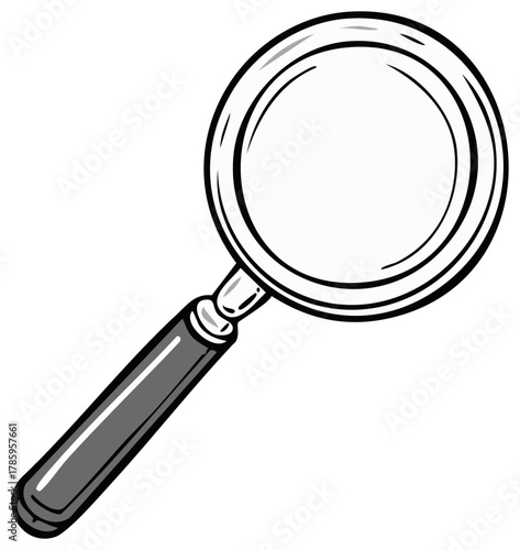 Stylized Magnifying Glass Illustration for Search, Discovery, and Detailed Analysis