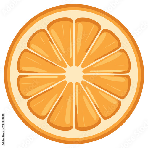 Sliced Orange Fruit Vector Graphics of Fresh Citrus Segments for Healthy Eating