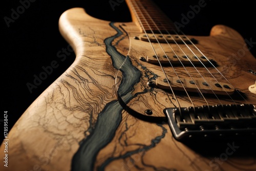 Wood grain electric guitar ...