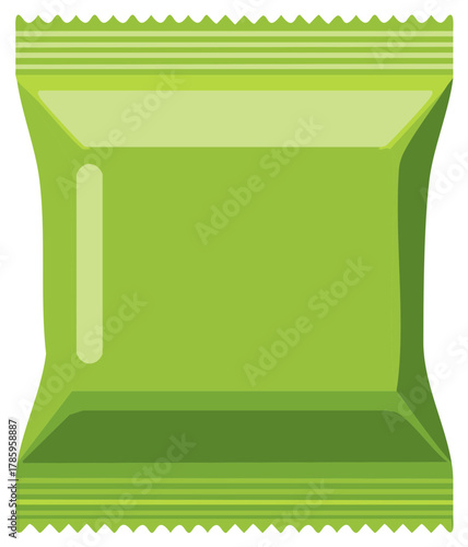 Green snack bag for chips or crackers vector package mock up design