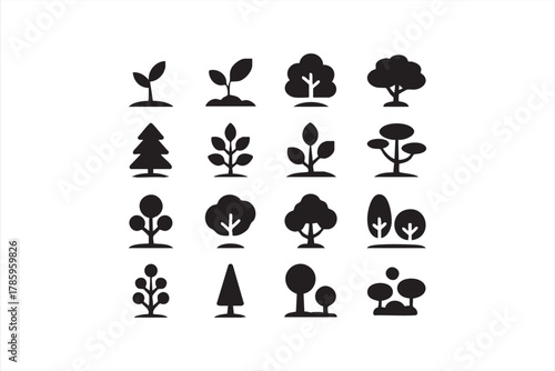 Nature and environment icon collection representing ecology and sustainability