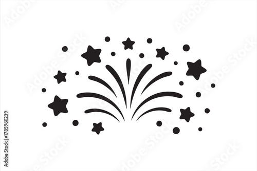 Vector fireworks and confetti illustration representing joy and festival events