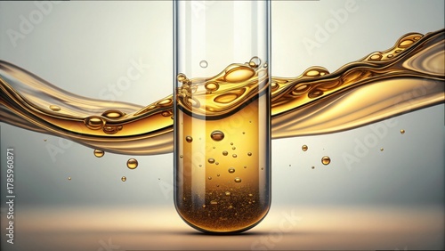 Transparent Tube with Flowing Crude Oil in Standard V2 Format