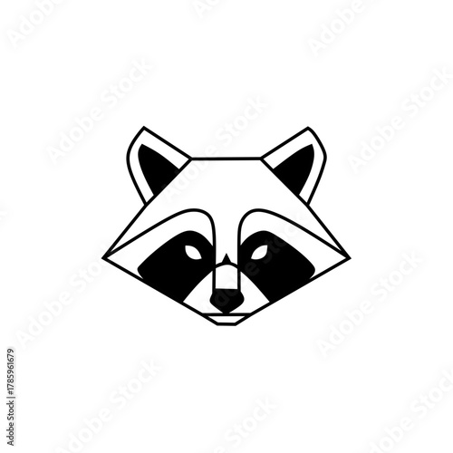 Geometric Raccoon Line Art Logo