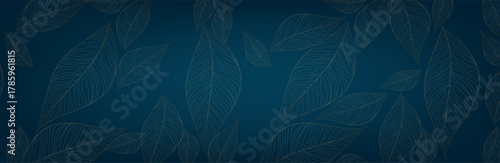 Vector banners with gold  leaves on a dark background. Exotic wallpaper. vector illustration. Luxury items.