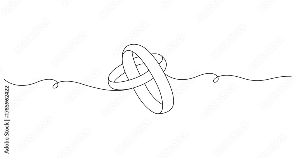 Obraz premium Romantic Marriage Proposal in Continuous Line Art,Happy propose day concept continuous single line art vector illustration