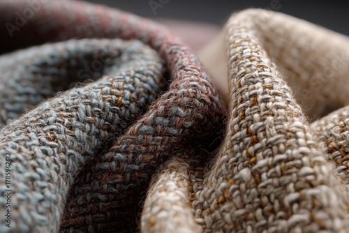 Various textured woven fabr...