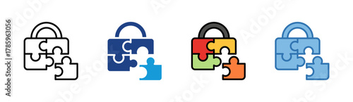 Secure Access icon set multiple style collection