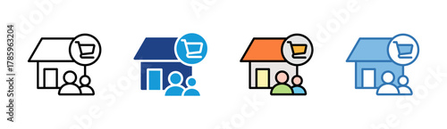 Online Store icon set multiple style collection