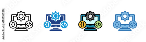 Code Setting icon set multiple style collection