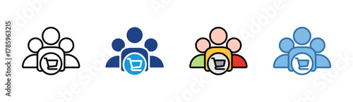 Customer Group icon set multiple style collection