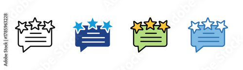 Customer Review icon set multiple style collection