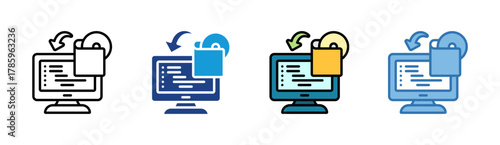 Data Backup icon set multiple style collection