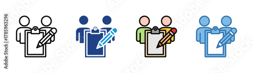 Team Planning icon set multiple style collection