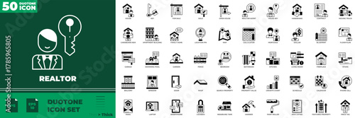 Realtor Duotone Editable Icons set.