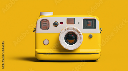 camera on yellow background