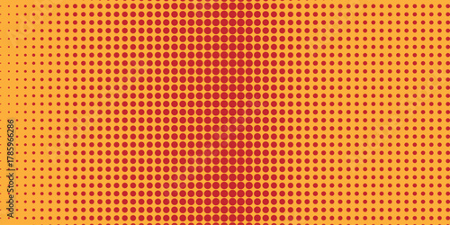 Retro halftone background with red dots on yellow vintage style vector illustration for posters banners and graphic design projects EPS vector