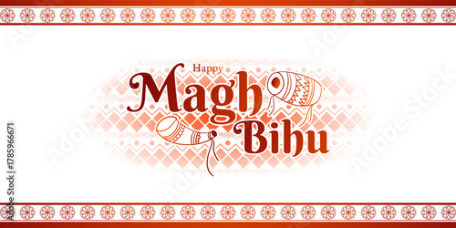Vector illustration of Happy Magh Bihu social media template