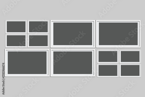 Photo collage template frame for multiple images vector layout for presentation or family photos EPS vector