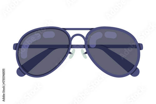 Glasses as Police Equipment and Professional Policeman Object Vector Illustration
