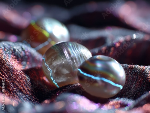 Shiny marbles with iridesce...
