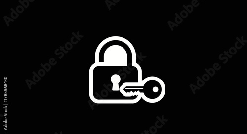 Padlock and Key Icon.