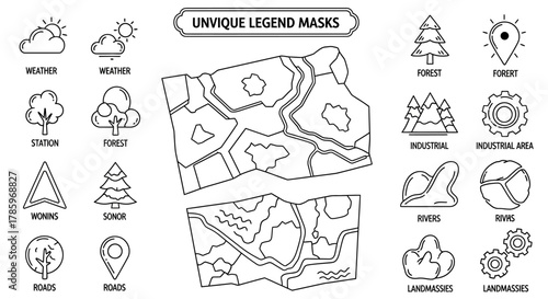 Unique Legend Masks for Map Elements and Icons.