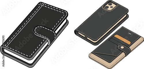 Stylish leather wallets and phone case accessories