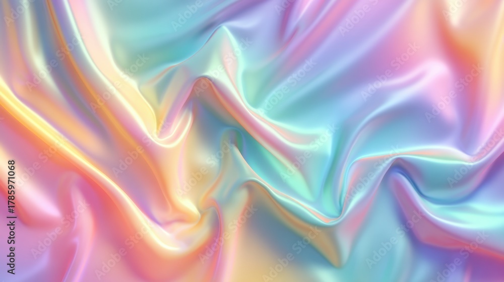 Naklejka premium Soft and Shiny Fabric with Iridescent Hues Capturing Light and Color, Creating a Dreamy and Ethereal Atmosphere for Creative Projects