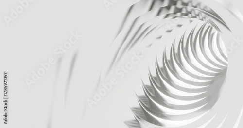 Fototapeta Naklejka Na Ścianę i Meble -  Abstract architecture background silver round tunnel 3d render