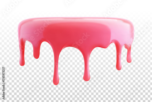 Vector donut pink glaze isolated on the transparent background.