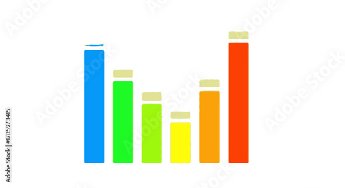 Colorful Bar Chart Showing Financial Growth and Decline.