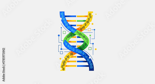 DNA Helix Structure Depicting Genetic Information and Science.