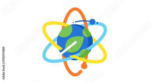 Global Environmental Science and Sustainability Concept Illustration.