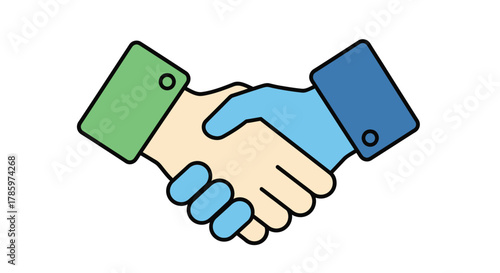Handshake Illustration - Business Agreement and Partnership Concept.