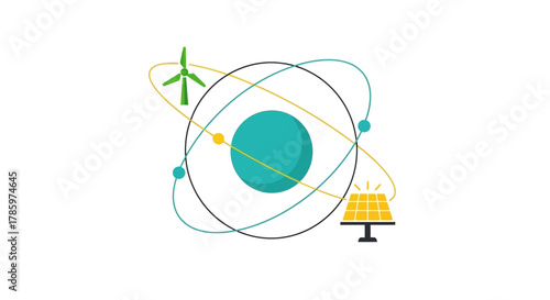 Renewable Energy Sources - A Sustainable Future Illustration.