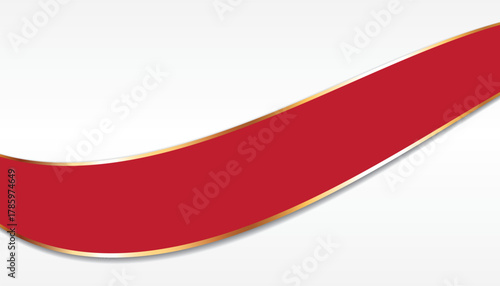 long red colored ribbon banner with gold frame	
