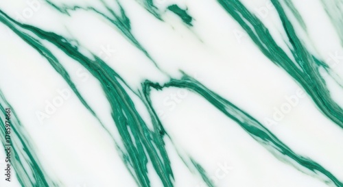 Abstract green and white marble texture with flowing veins and organic patterns