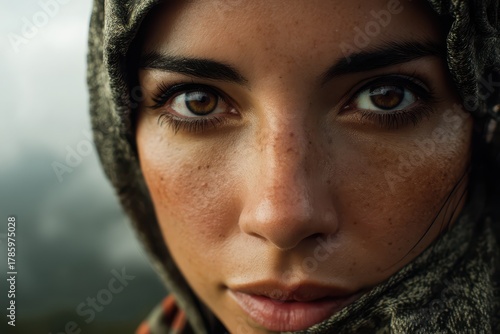 Close-up of a person with i...