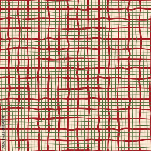 Christmas checkered plaid background Tartan gingham green red seamless pattern tablecloth Textile