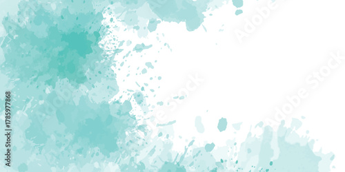 Abstract Pastel blue watercolor paint brush. watercolor texture for cards, Brushstrokes and splashes. Pastel blue texture design template for birthday invite or card	
