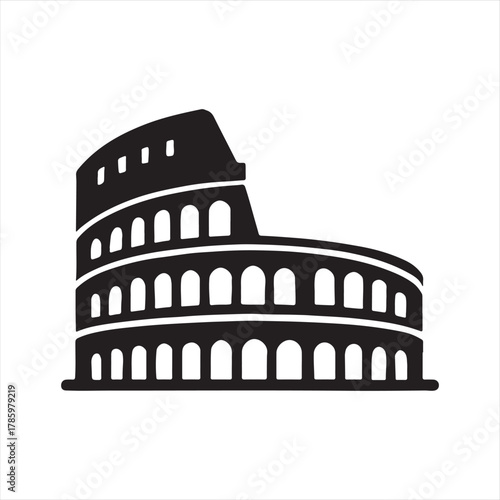 Iconic silhouette of the colosseum in rome italy a timeless symbol of ancient roman architecture and history