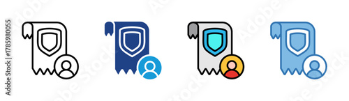 Identity icon set multiple style collection