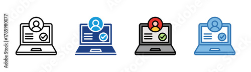 Verification icon set multiple style collection