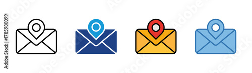 Location icon set multiple style collection