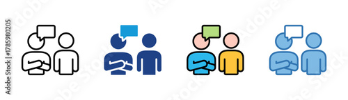 Discussion icon set multiple style collection