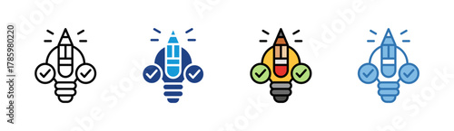 Creativity icon set multiple style collection