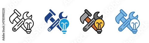 Innovation icon set multiple style collection