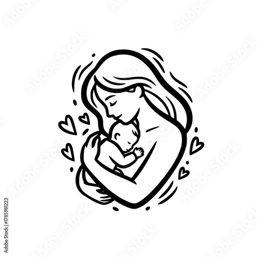 Mother and Child Embrace A Tender Moment of Love and Connection 1.